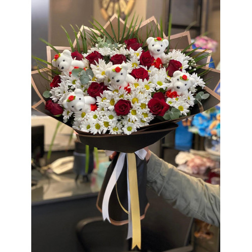 Papatya ve Gül Buketi